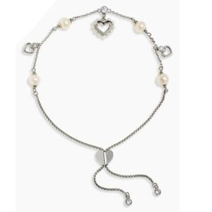 Kate Spade Silver Heart Bracelet With Pearls - SHINNING SPADE COLLECTION